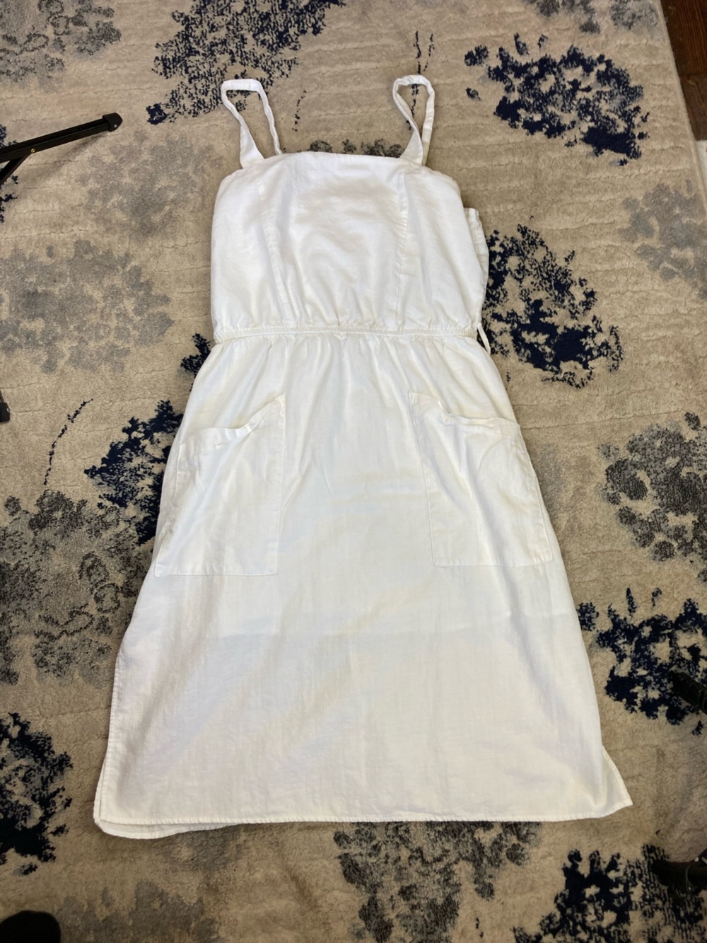 Universal Thread White Cotton Romper with Front Pockets